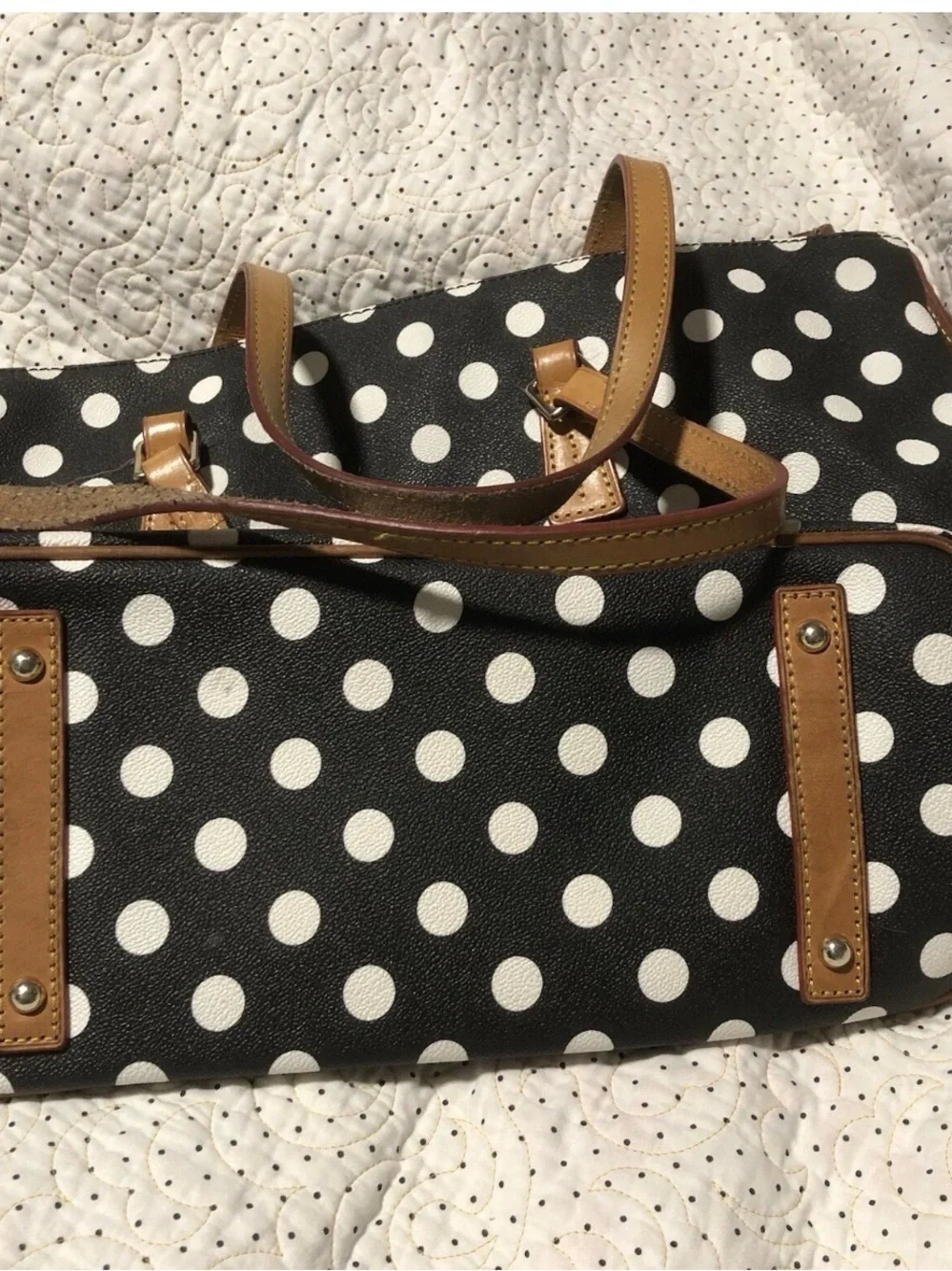 Dooney & Bourke Black & White Polka bag